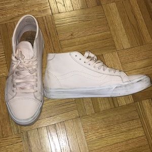 Light Pink Leather Vans ladies size 8